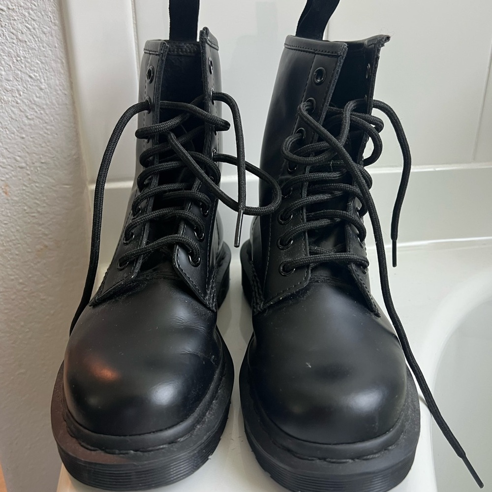 Black Lace-Up Combat Boots